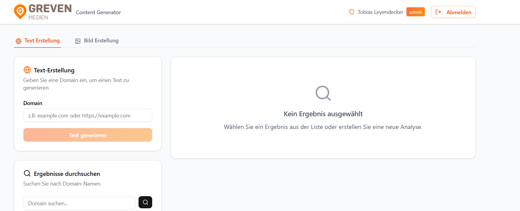 Content Generator Screenshot