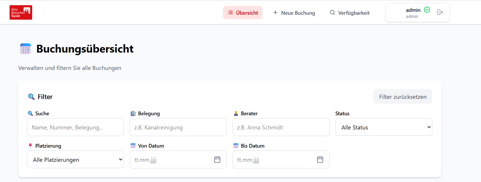 Teaser Verwaltung Screenshot